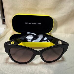Marc Jacobs Black Cat-Eye Sunglasses with Brown Smoke Lenses